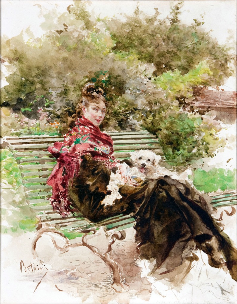 Giovanni Boldini, Al parco, 1872. Collezione privata.