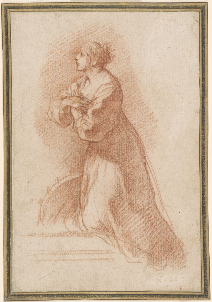 Pietro Berrettini, detto Pietro da Cortona Santa Caterina d’Alessandria inginocchiata (1611-1630) gesso rosso su carta; 221×149 mm New York, The Morgan Library & Museum