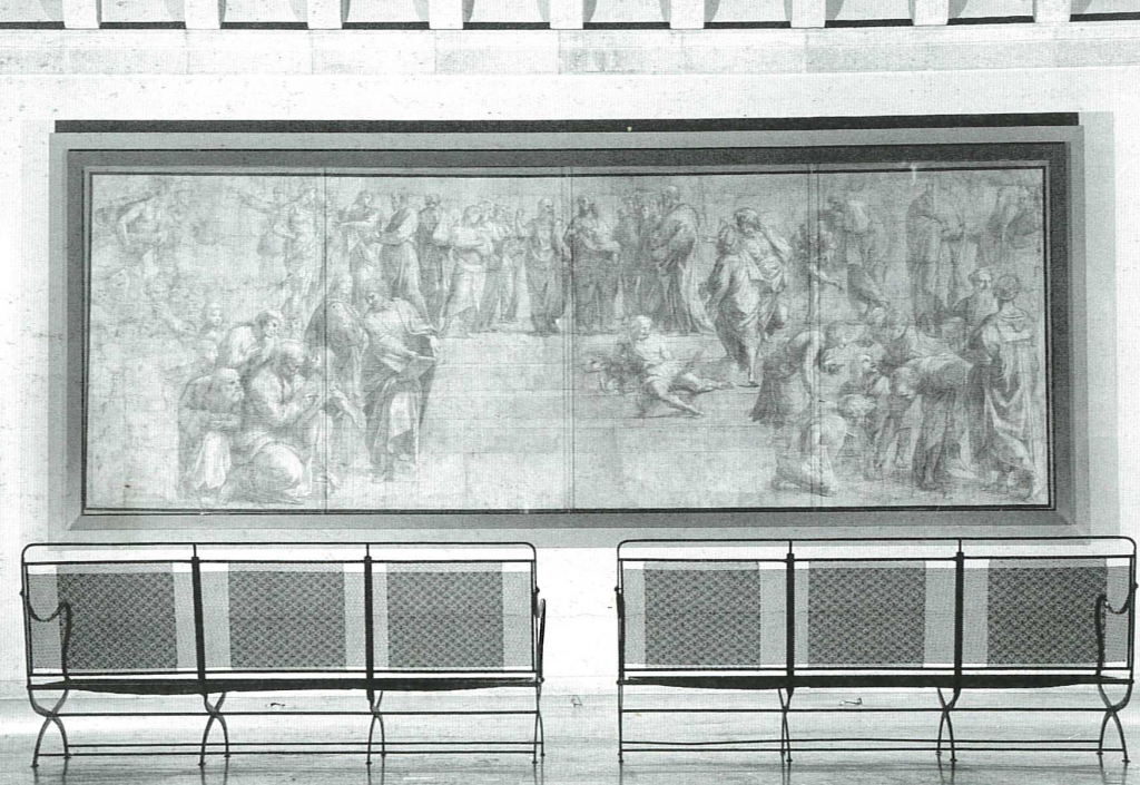 La sala di Raffaello della Pinacoteca Ambrosiana nell'allestimento di Luigi Caccia Dominioni, 