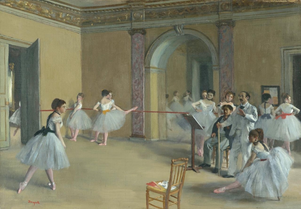 Edgar Degas, Il foyer della danza al teatro dell'Opéra, Parigi, Musée d'Orsay, 1872